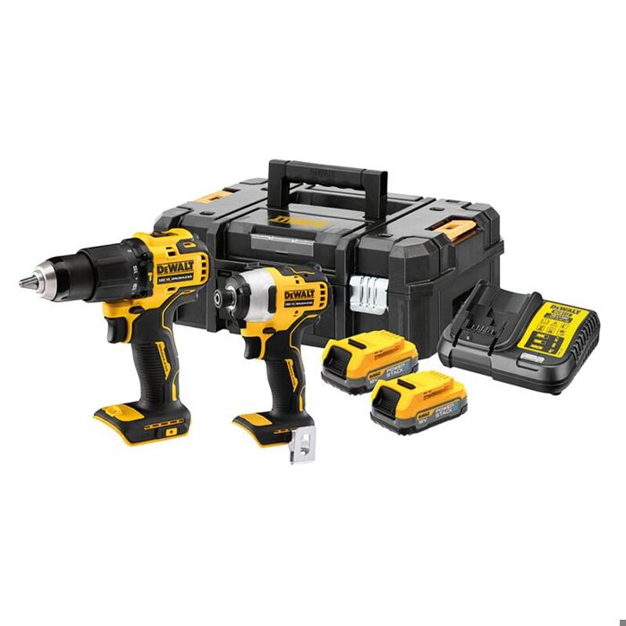 Pack de 2 outils 18V POWERSTAK DCD709DCF809 + 2 batteries 1 7Ah + chargeur + coffret T STAK DEWALT DCK2062E2T QW