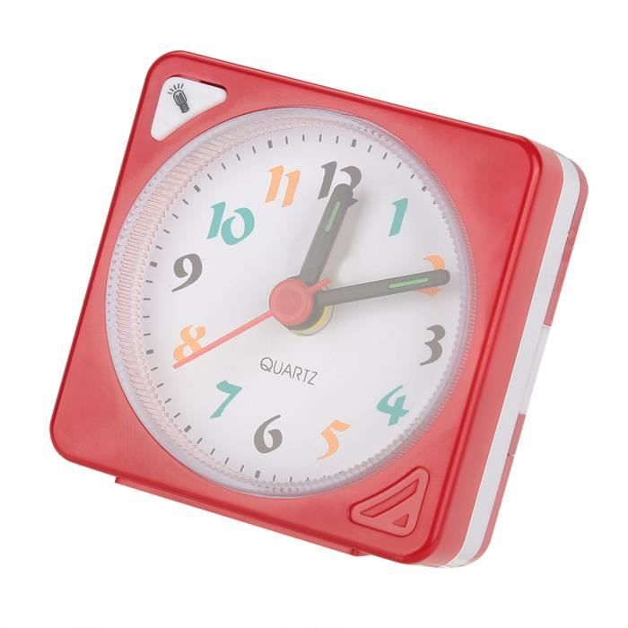 Réveil à Quartz Classique - Sonnerie Clochette, Cadran Rétroéclairé, Pile AA, Design Vintage Métallique