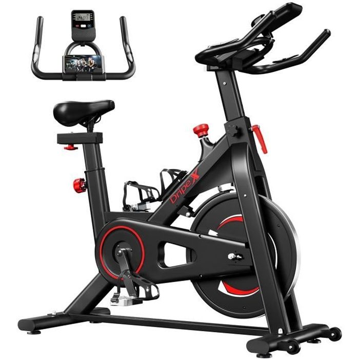 Dripex Vélo biking spinning silencieux vélo d'appartement interieur entrainement support capitonné 150KG