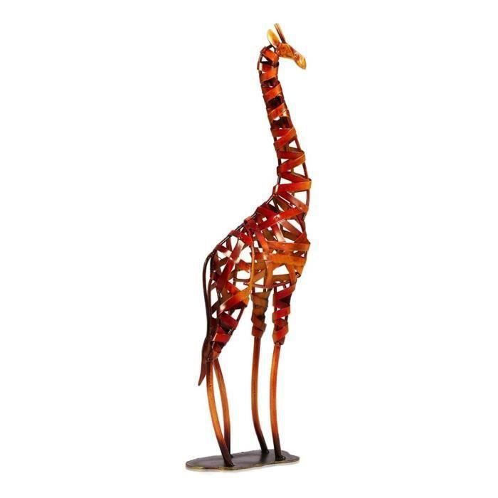 GOODONEGirafe Sculpture En Métal Fer Girafe Figurine Accueil Main