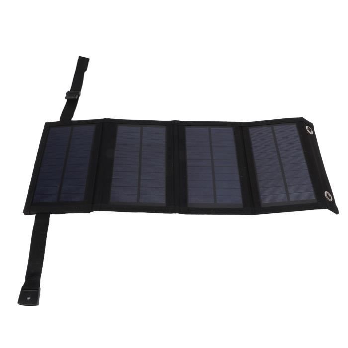 20W Panneau solaire portable Chargeur de batterie pliable Chargeur de téléphone portable extérieure POWER SOLAR POWER BANK NOIR