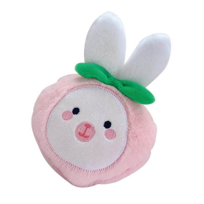 Porte-monnaie Peluche Fraise Kawaii - Portefeuille Mignon Compact 7x7x5.5 Cm, Idéal Pour Pièces Et Petits Objets
