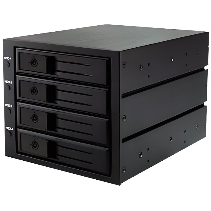 Rack amovible ICY BOX IB-564SSK pour 4 disques durs 3.5' Serial ATA-SAS dans 3 baies 5.25'