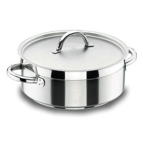 Olla Vaporera Sitram 711463, Faitout Charleston En Acier Inoxydable Qualité Professionnelle 24 Cm, H. 12 Cm - Couvercle Vapeur En Verre Inclus - Tous Feux Dont Induction, Argenté Olla Grande Induccion