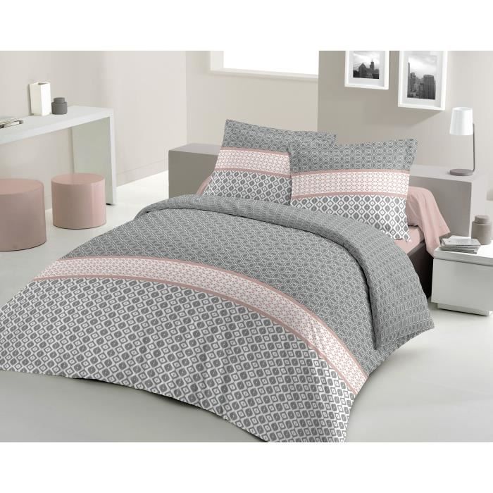 Housse De Couette Rose Pale Et Gris Lovely Home Parure De Couette Coton Scandi Rose 240x260cm Achat Vente Housse De Couette Et Taies Cdiscount