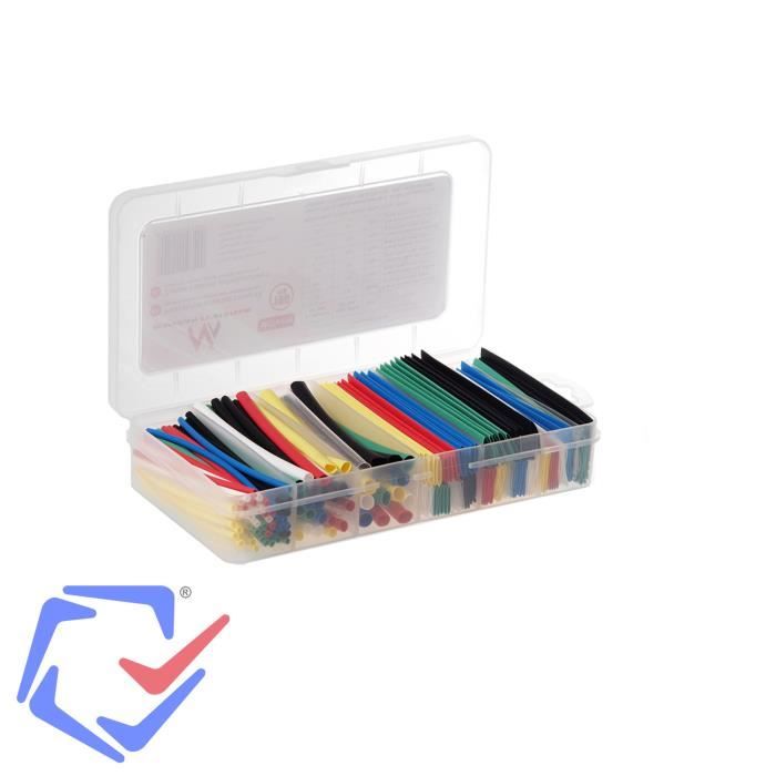 Lot de 200-2 boites de 100 noir et couleur Assortiment de gaines thermor/étractables