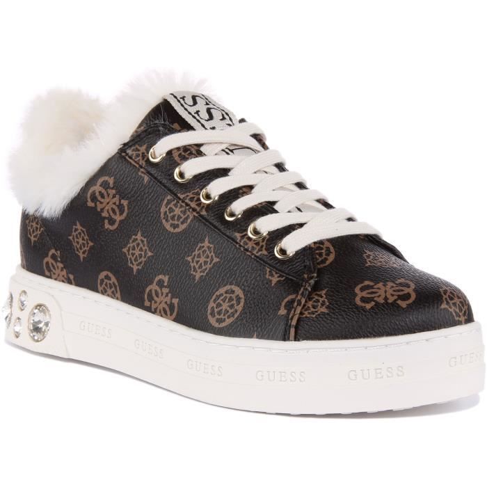 Guess Guess Rivet Baskets à lacets en synthétique pour femmes en brun (Brun 36)