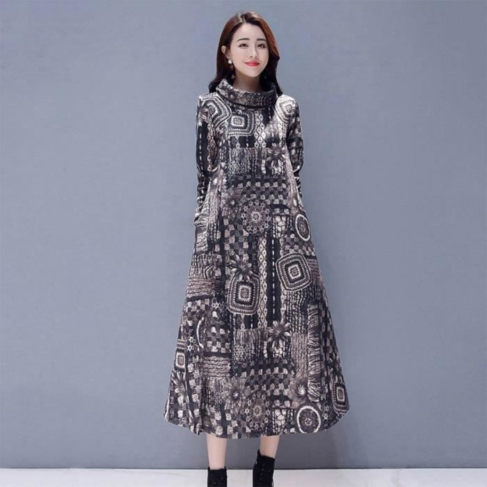 Robe A Manches Longues En Laine Automne Hiver Pour Femme Gris Xxxl Achat Vente Robe Soldes Sur Cdiscount Des Le Janvier Cdiscount