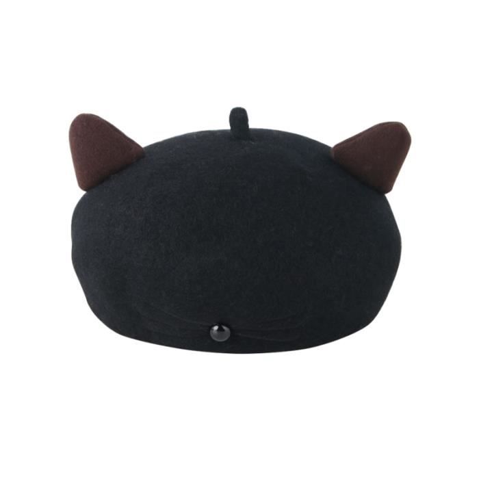 Bonnet Noir Avec Oreille De Chat Cdiscount