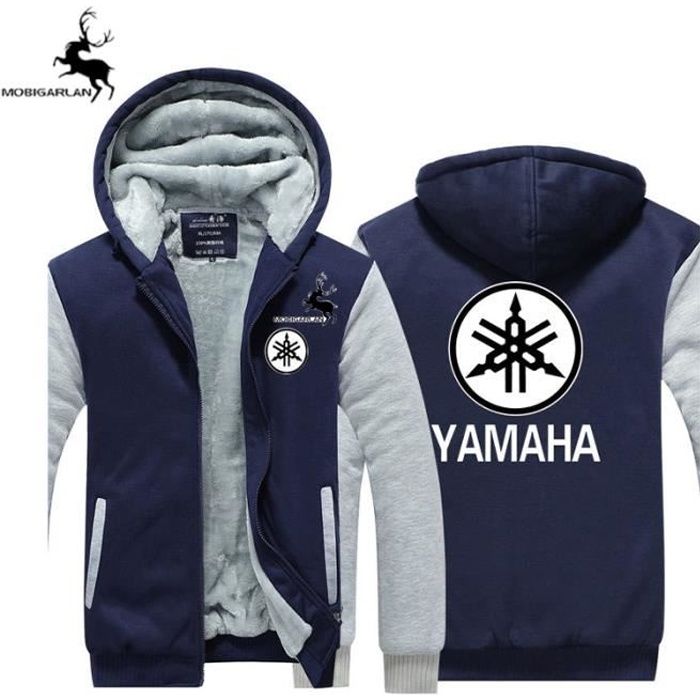 MOBIGARLAN Blouson Homme de Marque Luxe hiver à capuche imprimé YAMAHA  Vêtement Masculin Bleu - Cdiscount Prêt-à-Porter