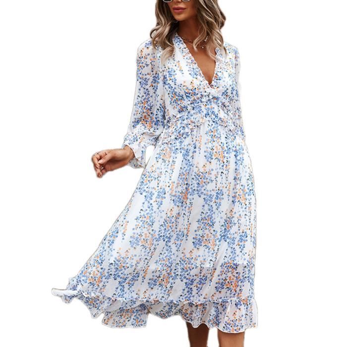 robe fluide mi longue chic