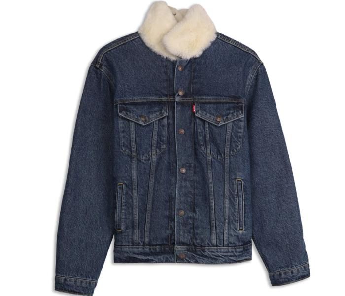 Original Levi's Sherpa Ex-Boyfriend Trucker Jacket Femme Bleu