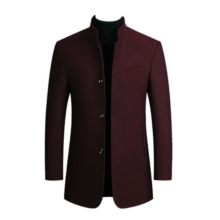 Manteau long rouge sales homme