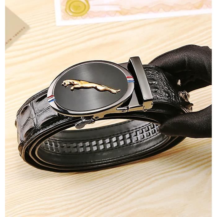 Ceinture Jaguar pour Hommes en Cuir de Crocodile Haut de Gamme Ceinture pour Hommes en Cuir de Marque Boucle Automatique Pantal Cdiscount Pret a Porter