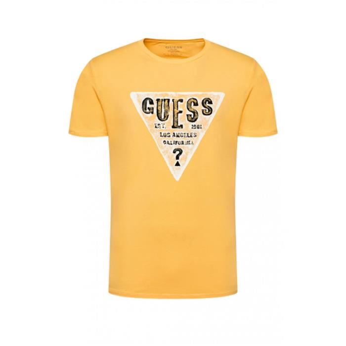 T shirt guess homme jaune 2025