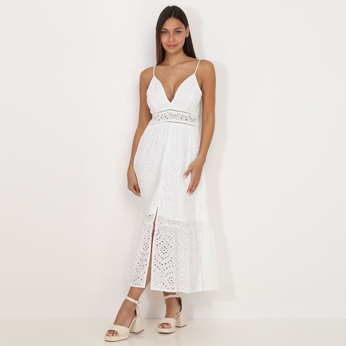 Robe longue broderie anglaise femme online