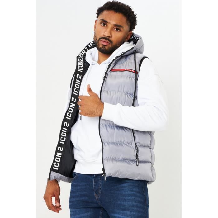 Doudoune grise sans manche shop