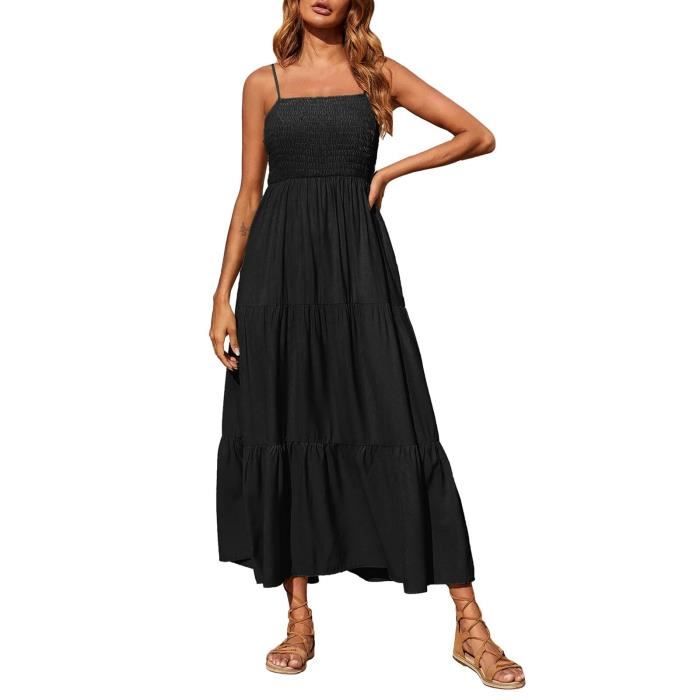 Robes sans manches pour femmes elegantes confortables et decontractees noir GOGUQ