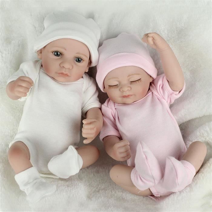 25cm Jumeaux Poupees Bebe A La Main Doux Silicone Jouet Cadeau Cdiscount Jeux Jouets