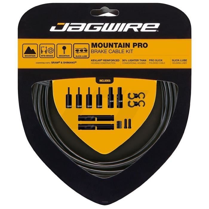 JAGWIRE Kit câble frein Mountain Pro Brake - Avant, arrière, gaine - Acier inoxydable poli - Noir