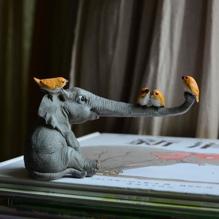 Statue de résine d'éléphant, ornements d'animaux de jardin