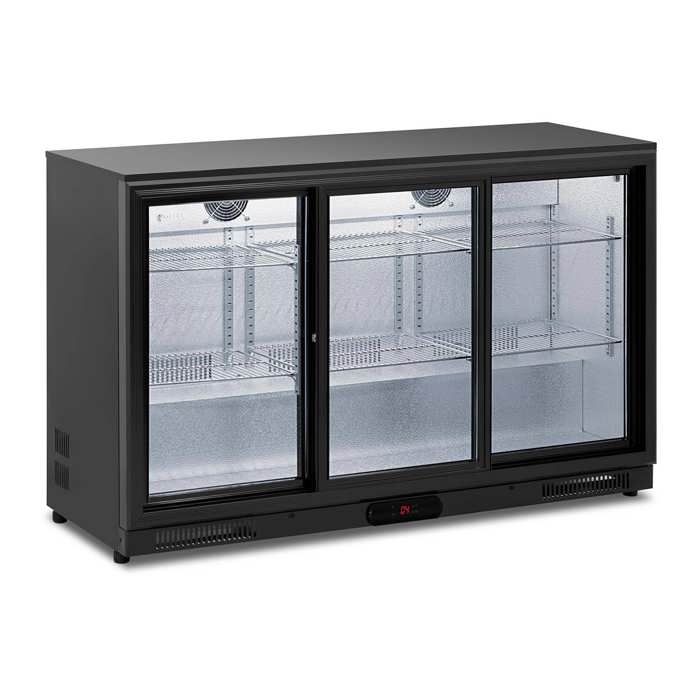 frigo à boissons réfrigérateur bar vitrine porte double vitrage 318l noir - noir