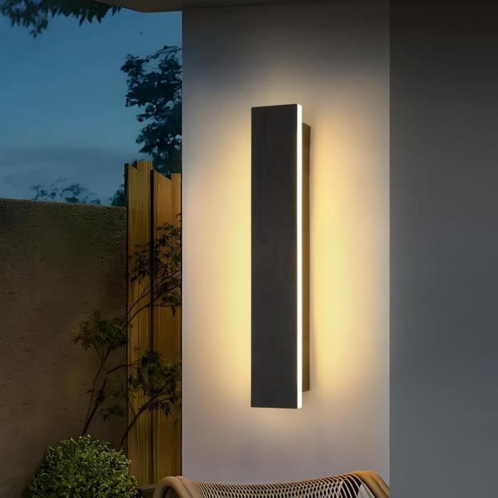 Applique Murale Extérieure ZTWLEED 12W - IP65, 3000K Blanc Chaud, 60cm, Aluminium, Pour Jardin/villa