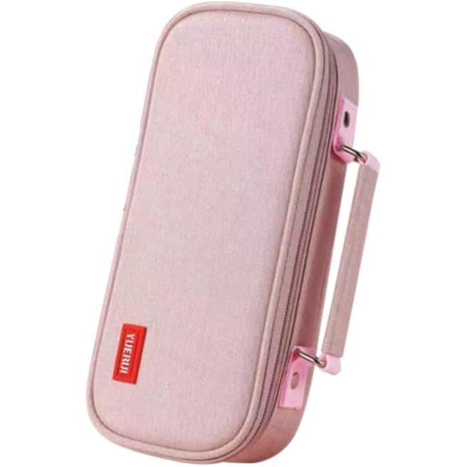 Trousse Scolaire Fille KASESSS - 4 Compartiments, Patchs Décoratifs, Grande Capacité (21x11.5x6cm)