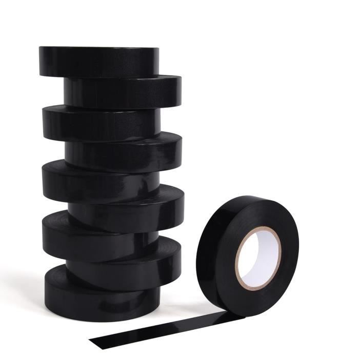 3pcs en plastique noir PVC adhésif électrique Ruban adhésif