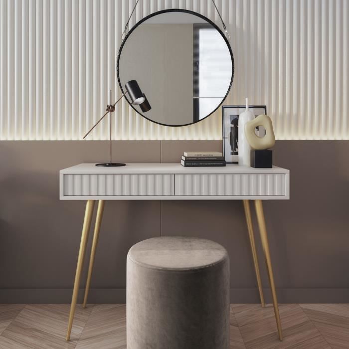 Table console - Console extensible - Coiffeuse - Selsey BELLO - 104 cm - blanc