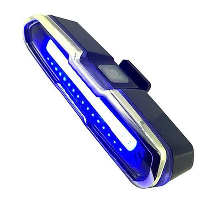 LED Feu Arriere pour Velo Rouge et Bleu Lampe D'Urgence Multifonctionnel Ultra Brillant Etanche Rechargeable USB