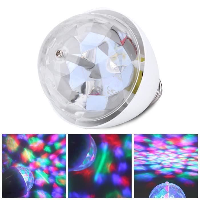 Ampoule Disco Rotative LED - Changement De Couleur Automatique - Culot E27 - 3W - Pour Fête, Bar, Mariage - 6