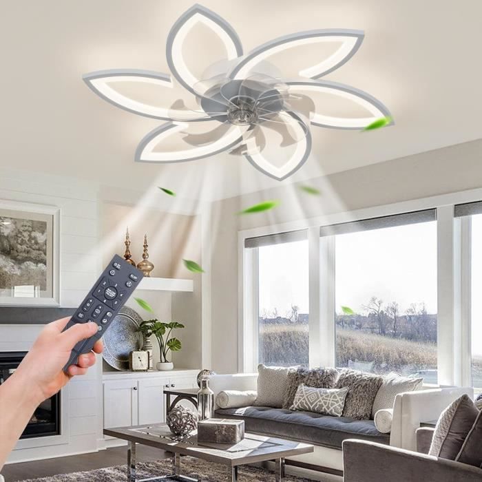 Ventilateurs de Plafond avec Lampe Led Dimmable avec Télécommande