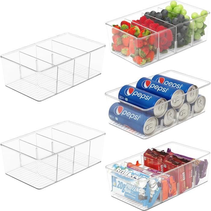 Paniers De Rangement Plastique Gris Winter Shore - Lot De 4 | 29x22.5x12cm | Organisateur Empilable Pour Maison, Cuisine, Salle De Bain