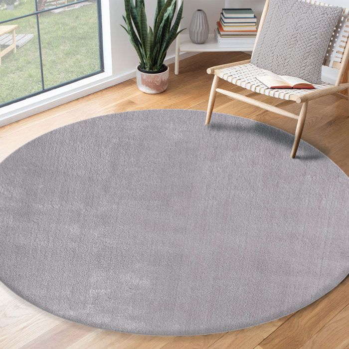 Tapis Rond - THE CARPET - Relax - Antidérapant - Lavable - Gris - 160 cm