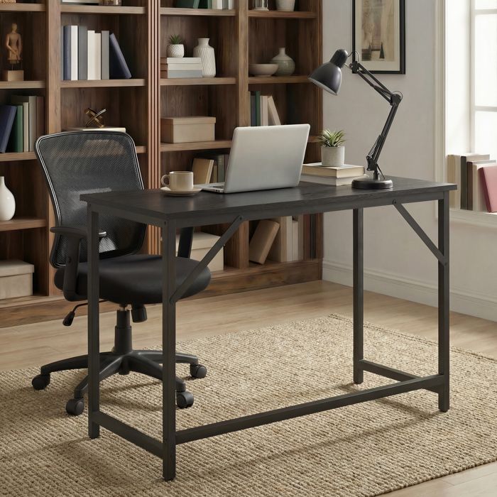 Bureau d’Ordinateur 100 x 50 x 76 cm pour Chambre à Coucher Salon Noir