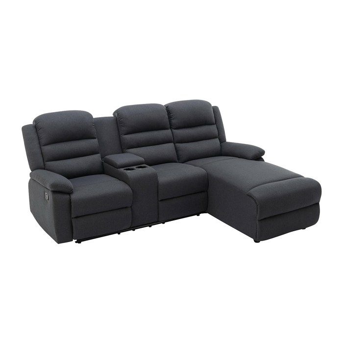 Canapé dangle droit relax en tissu anthracite MACEDONIA