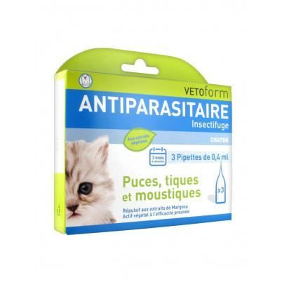 Meilleurs prix pour Vetoform Antiparasitaire Chaton 3 pipettes