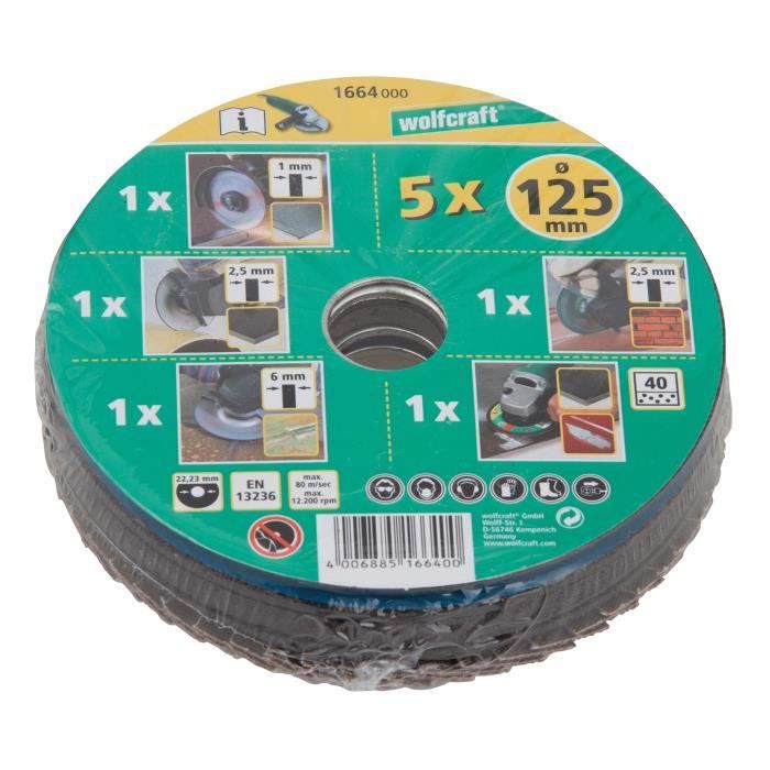 Wolfcraft 2125000 Brosse métallique soucoupe tors pour Meuleuse M14 Diamètre 75 mm