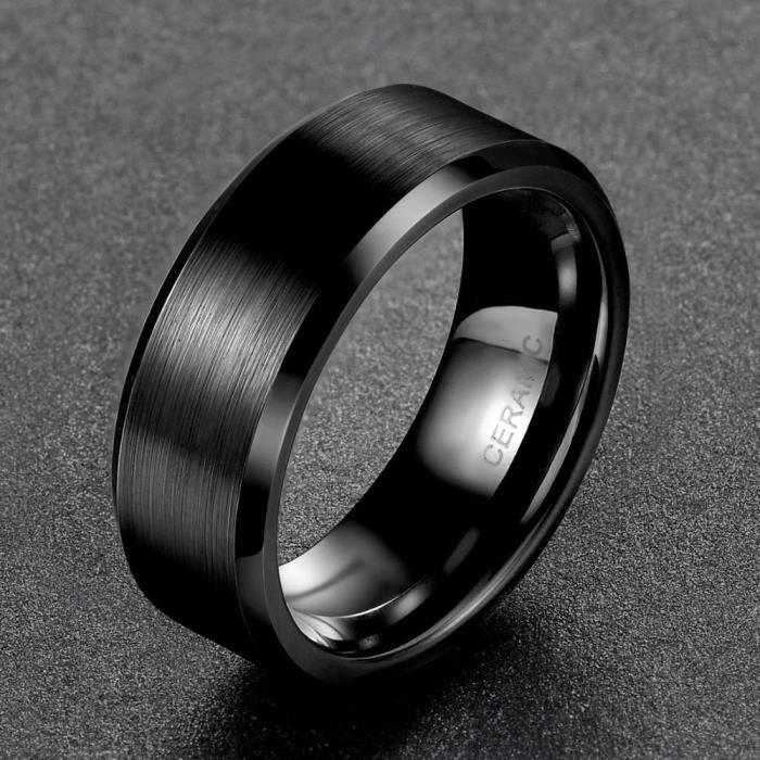 Eamti 4 6 8mm bague en c ramique noire hommes bross confort