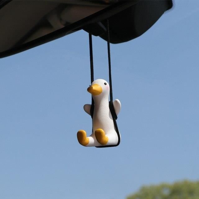 Canard Oscillant Décoration Voiture - Pendentif Rétroviseur Intérieur Mignon Accessoire Auto