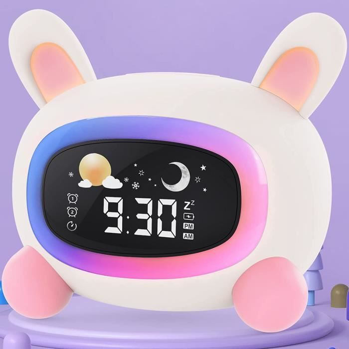 Réveil Enfant Veilleuse Panda - Entraîneur De Sommeil, écran LED Couleur, Réglage Facile, Pour Chambre D'enfant