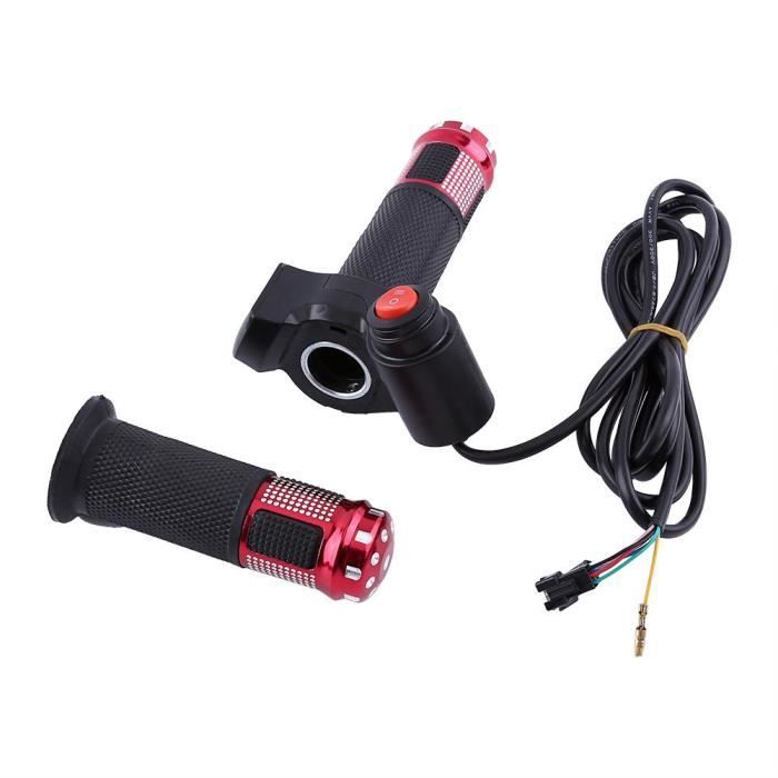 Poignée D'accélérateur Vélo électrique 12V-99V - Guidon Split, Demi-tour, Capteur Hall - Compatible Automatique - 2