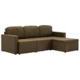 7336RAVI Chic Canapé-lit Confortable Sofa de Salon modulaire 3 places - Canapé d'angle convertible réversible clic clac Marron Tissu-1