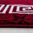 Tapis moderne bordure grecque pour salon rouge noir tacheté [rouge, 120x170 cm	]-1
