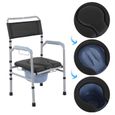 Chaise percée pour adulte Chaise toilette Hauteur réglable avec couvercle commode pliante en Alliage d'aluminium -XNA-1