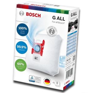 Lot De 4 Sacs Aspirateur Bosch Megafilt Supertex Type K + 1 Filtre Micro-Filtre - Neuf, Réf. 00468265