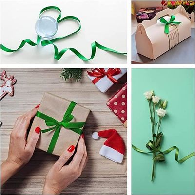 Ruban Satin Vert Sauge - 2 Rouleaux De 22 M, Largeurs 10 Mm Et 20 Mm, Pour Emballage Cadeau, Mariage, Couture