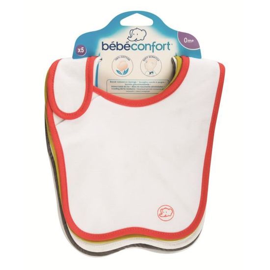 Bebe Confort Lot De 5 Bavoirs Eponge Taille 0 Cdiscount Puericulture Eveil Bebe