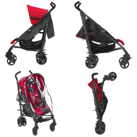 Poussette canne chicco lite way rouge sales